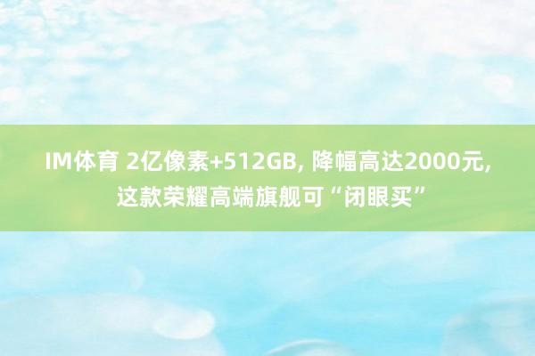 IM体育 2亿像素+512GB， 降幅高达2000元， 这款荣耀高端旗舰可“闭眼买”
