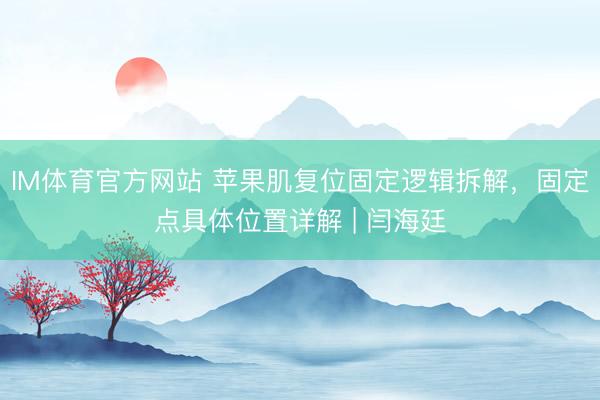 IM体育官方网站 苹果肌复位固定逻辑拆解，固定点具体位置详解 | 闫海廷
