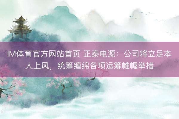 IM体育官方网站首页 正泰电源：公司将立足本人上风，统筹缠绵各项运筹帷幄举措