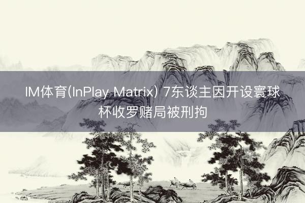 IM体育(InPlay Matrix) 7东谈主因开设寰球杯收罗赌局被刑拘